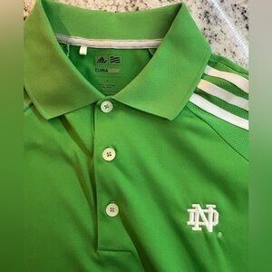 Notre Dame Adidas Men's Green Polo Size S